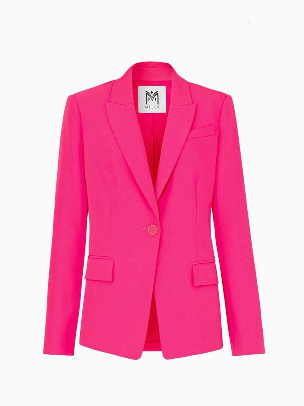 Milly Hot Pink Single-Button Tailored Blazer